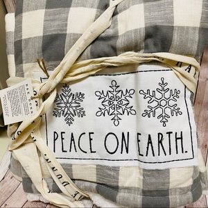 Rae Dunn PEACE on EARTH blanket throw sherpa